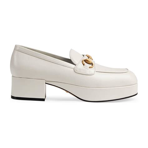 gucci white horsebit loafers|gucci platform horsebit loafers.